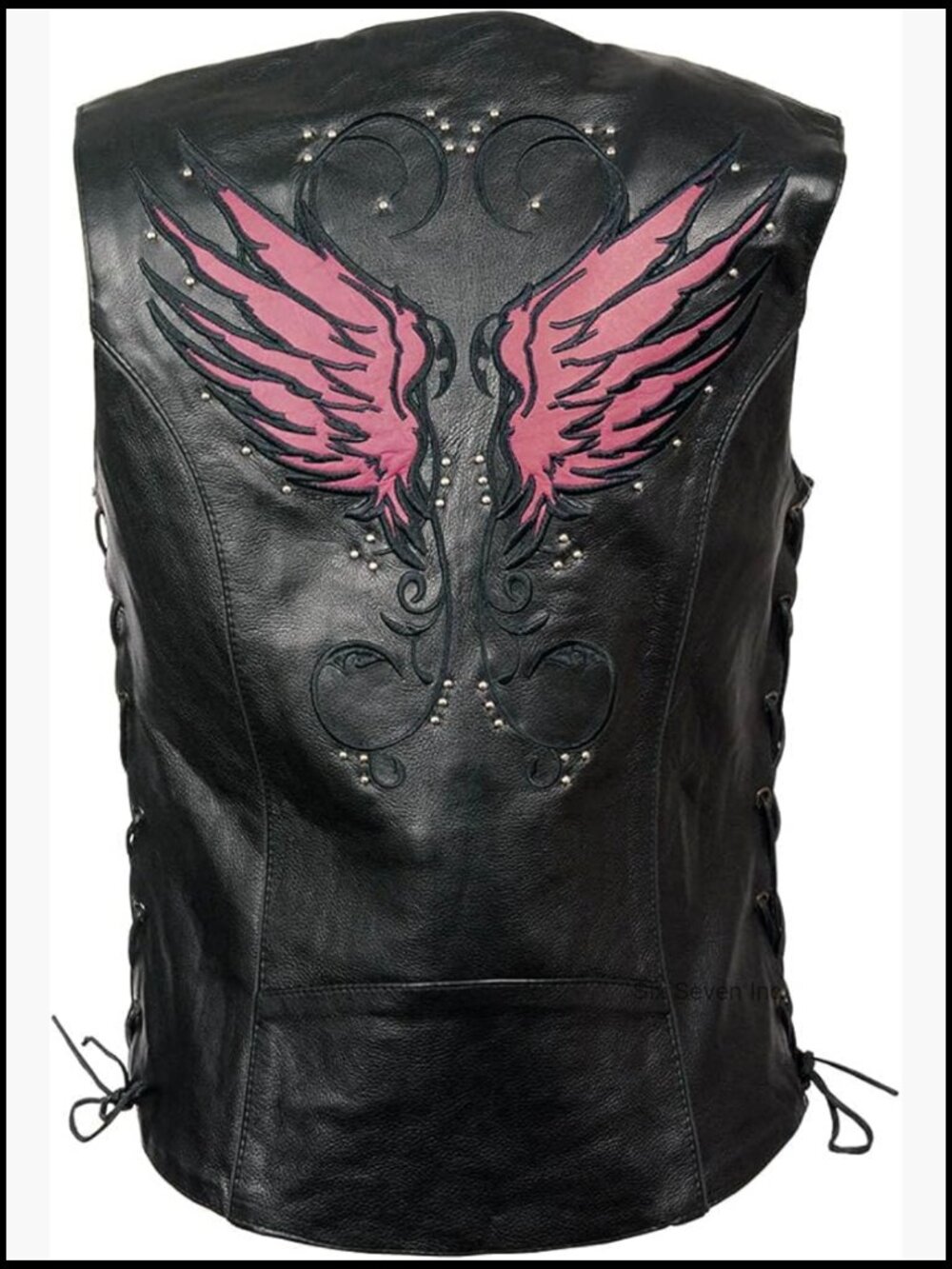 Premium Classic Leather Motorcycle Rider Vest w/ Embroidery Artwork